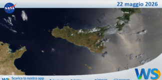 Meteo Sicilia: immagine satellitare Nasa di venerdì 22 maggio 2026