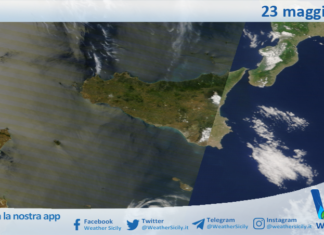 Meteo Sicilia: immagine satellitare Nasa di sabato 23 maggio 2026