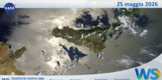 Meteo Sicilia: immagine satellitare Nasa di lunedì 25 maggio 2026
