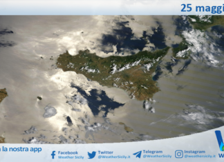 Meteo Sicilia: immagine satellitare Nasa di lunedì 25 maggio 2026