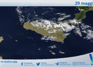 Meteo Sicilia: immagine satellitare Nasa di venerdì 29 maggio 2026