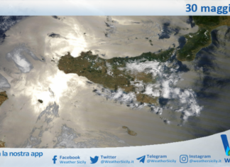 Meteo Sicilia: immagine satellitare Nasa di sabato 30 maggio 2026