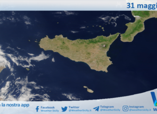 Meteo Sicilia: immagine satellitare Nasa di domenica 31 maggio 2026