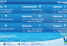 Meteo Sicilia: previsioni meteo mare e vento per domani, martedì 26 maggio 2026