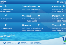 Meteo Sicilia: previsioni meteo mare e vento per domani, sabato 30 maggio 2026