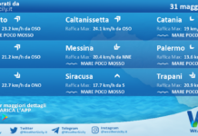 Meteo Sicilia: previsioni meteo mare e vento per domani, domenica 31 maggio 2026