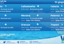 Meteo Sicilia: previsioni meteo mare e vento per domani, lunedì 01 giugno 2026