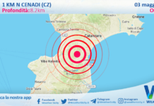 Scossa di terremoto magnitudo 2.6 nei pressi di Cenadi (CZ)