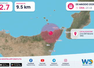 Scossa di terremoto magnitudo 2.7 nei pressi di Falcone (ME)