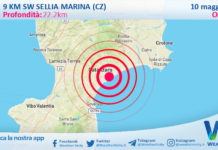 Scossa di terremoto magnitudo 2.7 nei pressi di Sellia Marina (CZ)