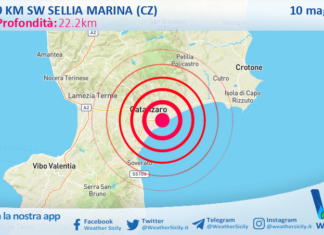 Scossa di terremoto magnitudo 2.7 nei pressi di Sellia Marina (CZ)