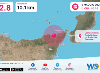Scossa di terremoto magnitudo 2.8 nei pressi di Costa Siciliana nord-orientale (Messina)