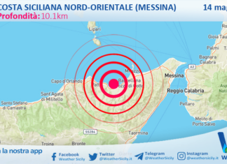 Scossa di terremoto magnitudo 2.8 nei pressi di Costa Siciliana nord-orientale (Messina)