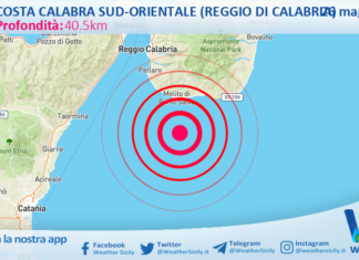 Scossa di terremoto magnitudo 2.9 nei pressi di Costa Calabra sud-orientale (Reggio di Calabria)
