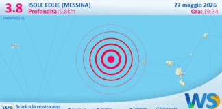 Scossa di terremoto magnitudo 3.8 nei pressi di Isole Eolie (Messina)