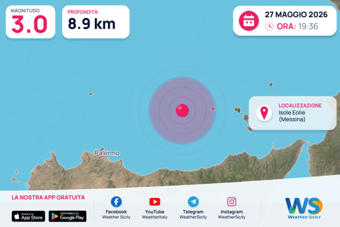 Scossa di terremoto magnitudo 3.0 nei pressi di Isole Eolie (Messina)