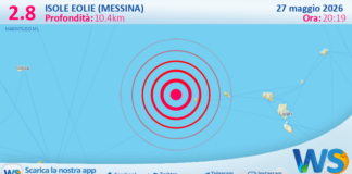 Scossa di terremoto magnitudo 2.8 nei pressi di Isole Eolie (Messina)