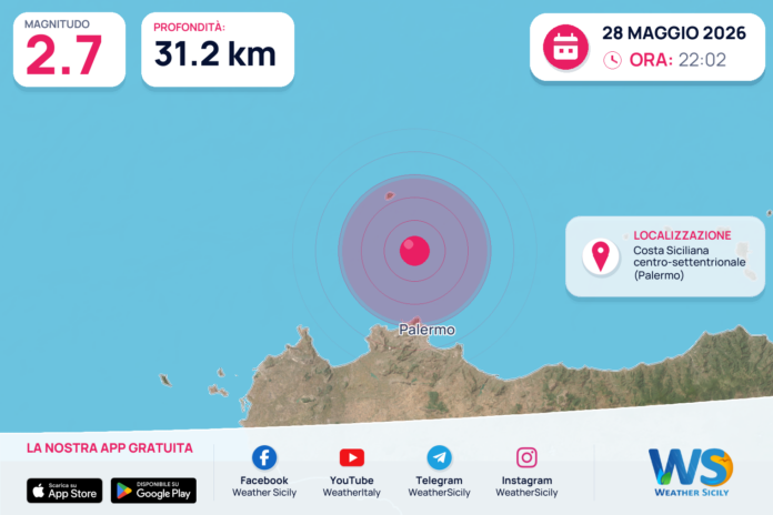 Scossa di terremoto magnitudo 2.7 nei pressi di Costa Siciliana centro-settentrionale (Palermo)