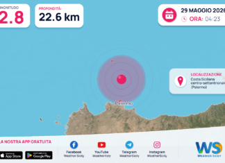 Scossa di terremoto magnitudo 2.8 nei pressi di Costa Siciliana centro-settentrionale (Palermo)