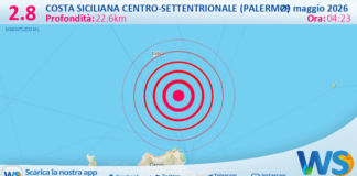 Scossa di terremoto magnitudo 2.8 nei pressi di Costa Siciliana centro-settentrionale (Palermo)