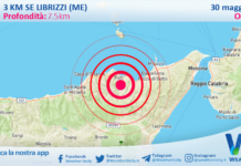 Scossa di terremoto magnitudo 3.1 nei pressi di Librizzi (ME)