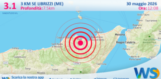Scossa di terremoto magnitudo 3.1 nei pressi di Librizzi (ME)