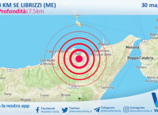 Scossa di terremoto magnitudo 3.1 nei pressi di Librizzi (ME)