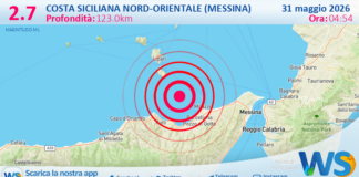 Scossa di terremoto magnitudo 2.7 nei pressi di Costa Siciliana nord-orientale (Messina)