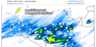 Meteo Sicilia: martedì pomeriggio possibili rovesci e temporali sulle zone montuose