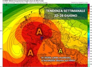 Meteo Sicilia: caldo moderato fino a fine mese, con instabilità diurna in settimana nell’entroterra