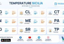 Meteo Sicilia: temperature previste per domani, venerdì 19 giugno 2026