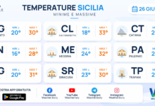 Meteo Sicilia: temperature previste per domani, venerdì 26 giugno 2026