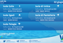 Meteo Sicilia, isole minori: previsioni meteo mare e vento per domani, martedì 02 giugno 2026