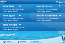 Meteo Sicilia, isole minori: previsioni meteo mare e vento per domani, venerdì 05 giugno 2026