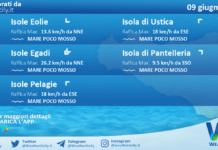 Meteo Sicilia, isole minori: previsioni meteo mare e vento per domani, martedì 09 giugno 2026