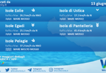 Meteo Sicilia, isole minori: previsioni meteo mare e vento per domani, sabato 13 giugno 2026