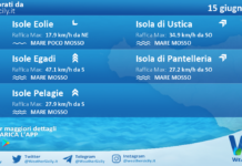 Meteo Sicilia, isole minori: previsioni meteo mare e vento per domani, lunedì 15 giugno 2026