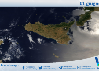 Meteo Sicilia: immagine satellitare Nasa di lunedì 01 giugno 2026
