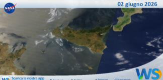 Meteo Sicilia: immagine satellitare Nasa di martedì 02 giugno 2026