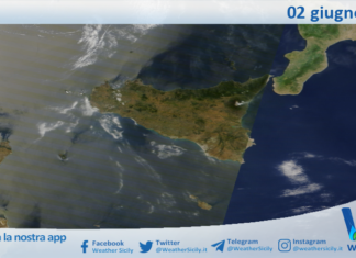 Meteo Sicilia: immagine satellitare Nasa di martedì 02 giugno 2026
