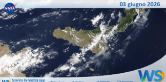 Meteo Sicilia: immagine satellitare Nasa di mercoledì 03 giugno 2026