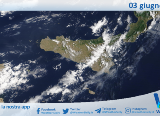 Meteo Sicilia: immagine satellitare Nasa di mercoledì 03 giugno 2026