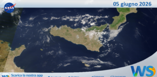 Meteo Sicilia: immagine satellitare Nasa di venerdì 05 giugno 2026