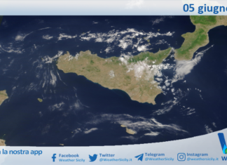 Meteo Sicilia: immagine satellitare Nasa di venerdì 05 giugno 2026