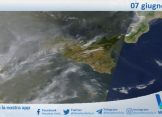 Meteo Sicilia: immagine satellitare Nasa di domenica 07 giugno 2026