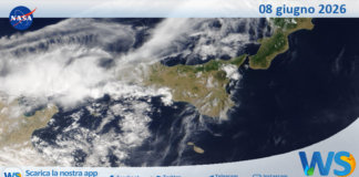 Meteo Sicilia: immagine satellitare Nasa di lunedì 08 giugno 2026