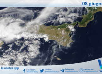 Meteo Sicilia: immagine satellitare Nasa di lunedì 08 giugno 2026