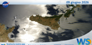 Meteo Sicilia: immagine satellitare Nasa di martedì 09 giugno 2026