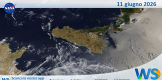 Meteo Sicilia: immagine satellitare Nasa di giovedì 11 giugno 2026