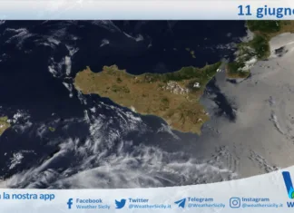 Meteo Sicilia: immagine satellitare Nasa di giovedì 11 giugno 2026